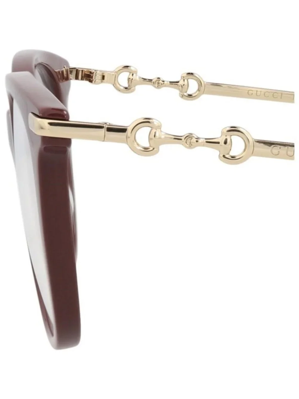 New Gucci Womens Square/Rectangle Brown Gold Transparent Fashion Designer Eyegla